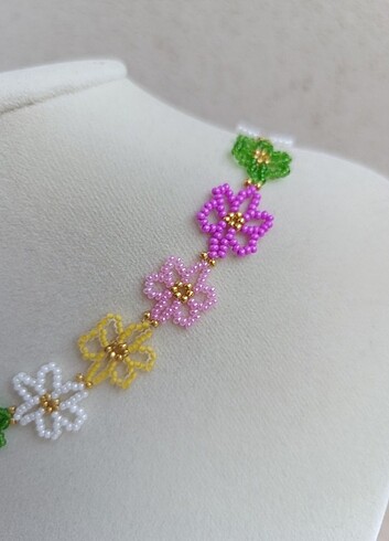 Çiçekli kolye - Görsel 4