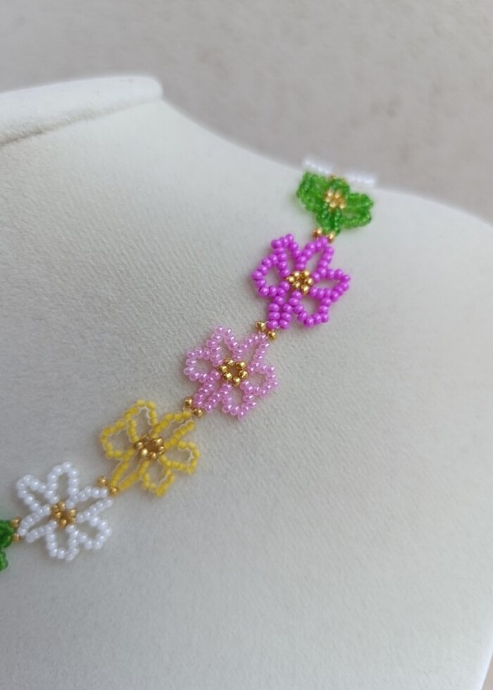 Çiçekli kolye - Görsel 4