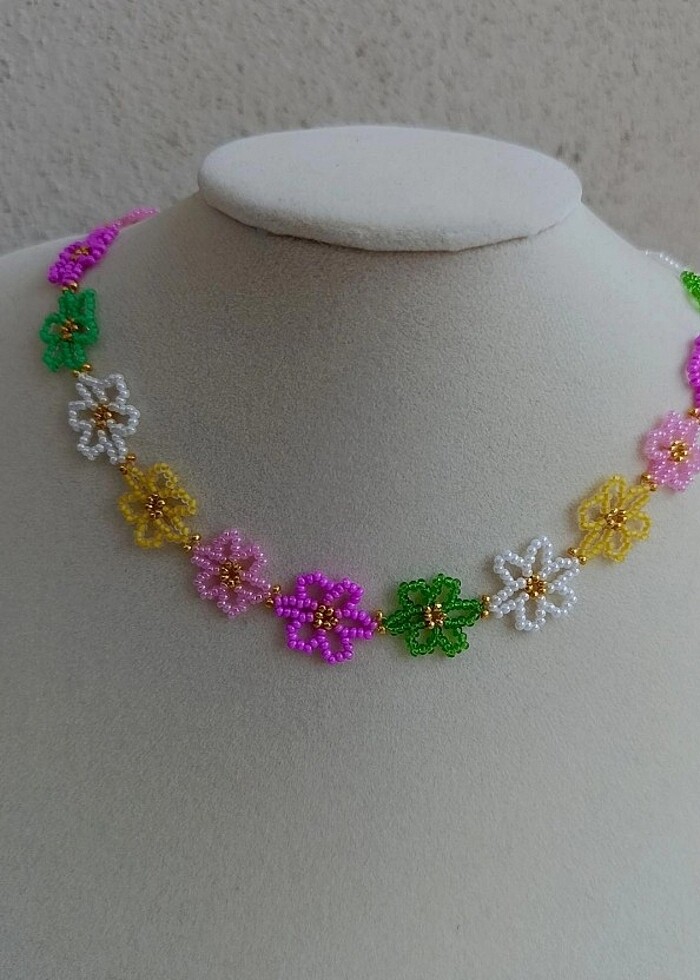 Çiçekli kolye - Görsel 5