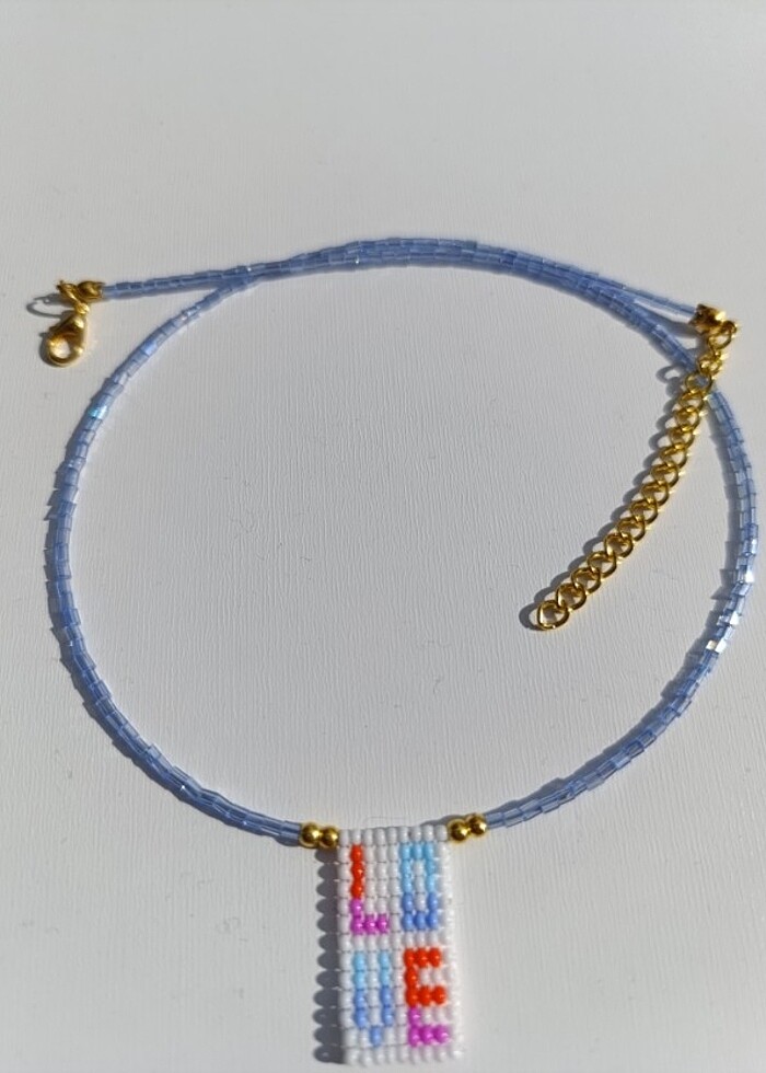 Love yazılı boncuk kolye  - Görsel 3