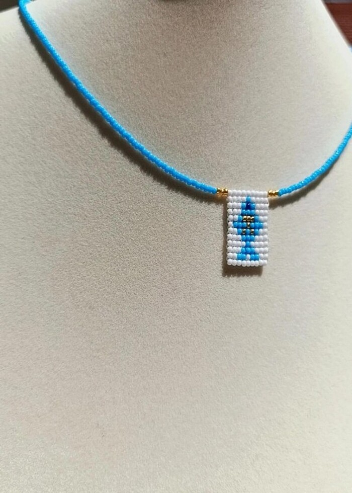 Mavi balık kolye - Görsel 3