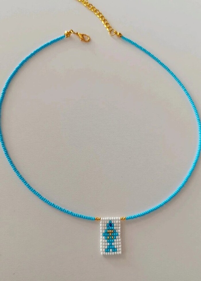 Mavi balık kolye - Görsel 4