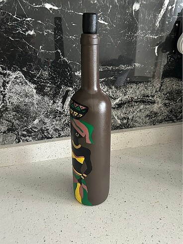 Beden Afro sanatı El boyaması dekoratif şişe