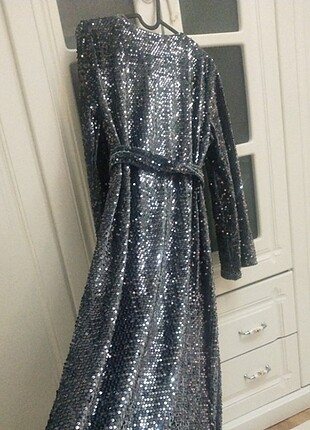 42 Beden gri Renk Abaya