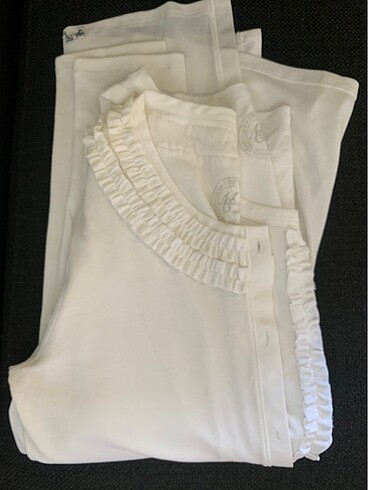 xxl Beden beyaz Renk Marc Cain fiyonk detaylı bluz takımı