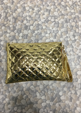 Gold clutch çanta