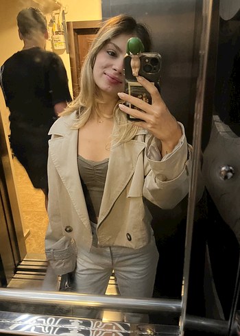 Bershka Bershka Kısa Bej Trençkot