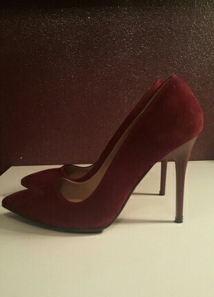 Bordo süet stiletto