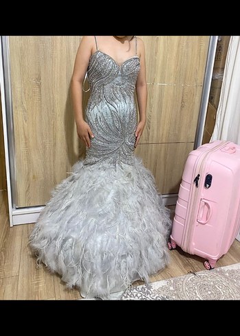 Odrella gri taşlı abiye balık model - Görsel 2