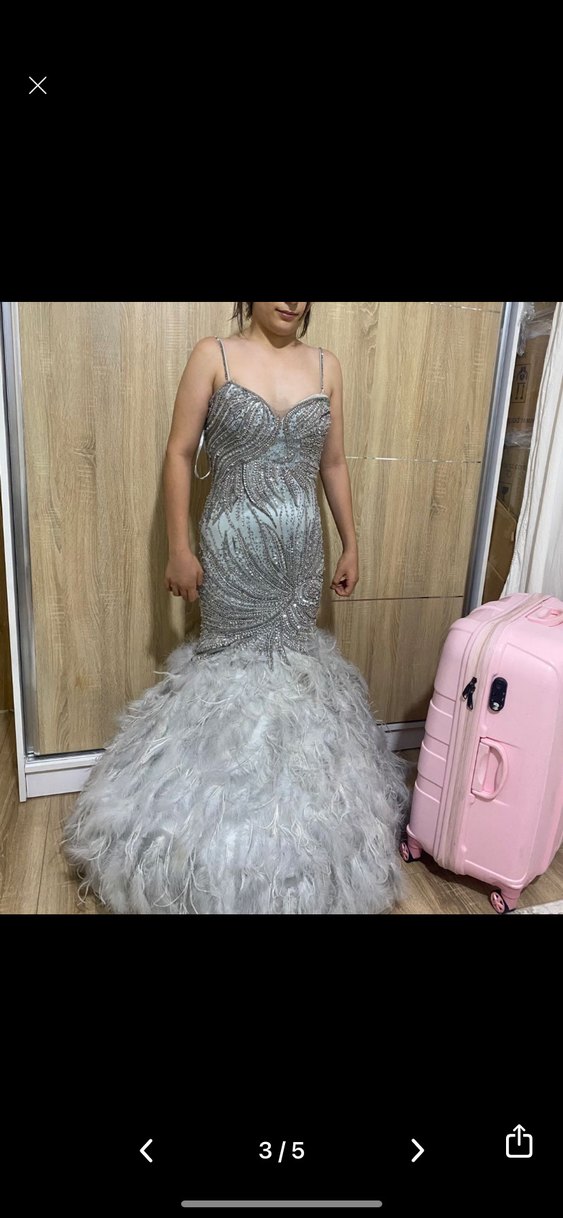 Odrella gri taşlı abiye balık model - Görsel 3