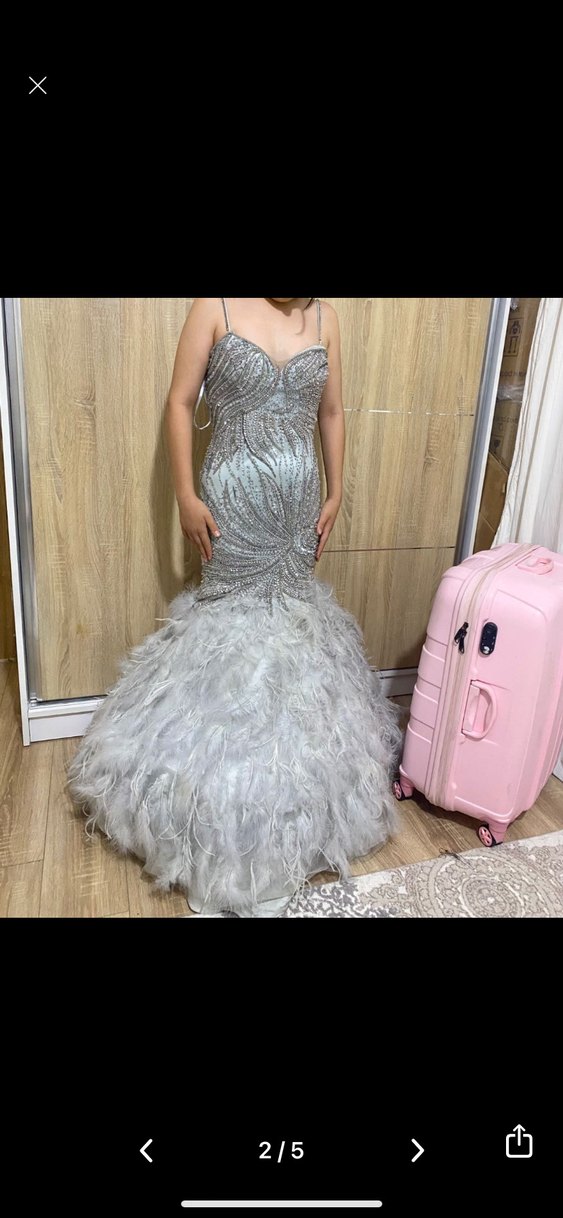 Odrella gri taşlı abiye balık model - Görsel 2