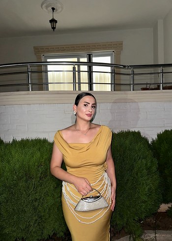 Hardal sarısı abiye keikei - Görsel 3