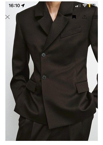 Zara Kahve İki Dugmeli Blazer