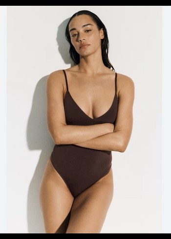 Asos Kahverengi İnce Askılı Kadın bodysuit