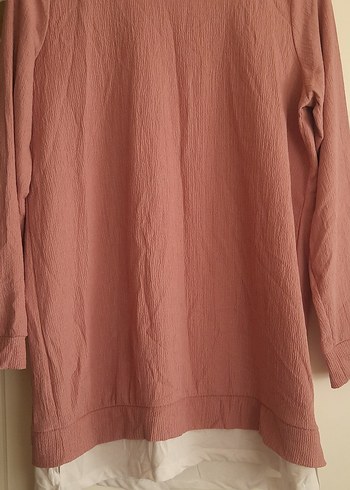 LC Waikiki Pembe Piliseli Uzun Kollu Keten Tunik