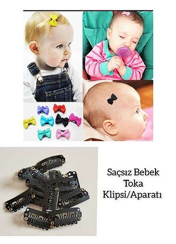 20 adet Saçsız Bebek Tokası Aparatı