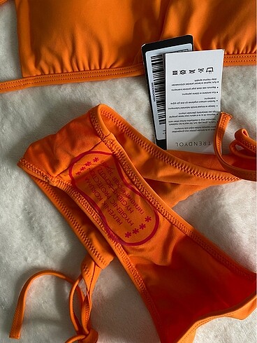 36 Beden turuncu Renk Trendyol milla Turuncu Bikini takımı