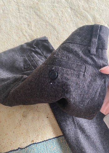 36 Beden Kadın kahverengi Denim Kumaş Pantolon