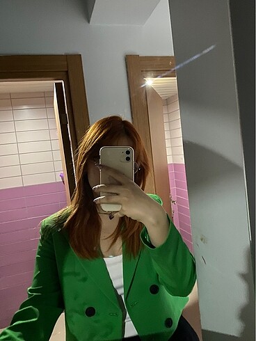 Yeşil Crop Blazer