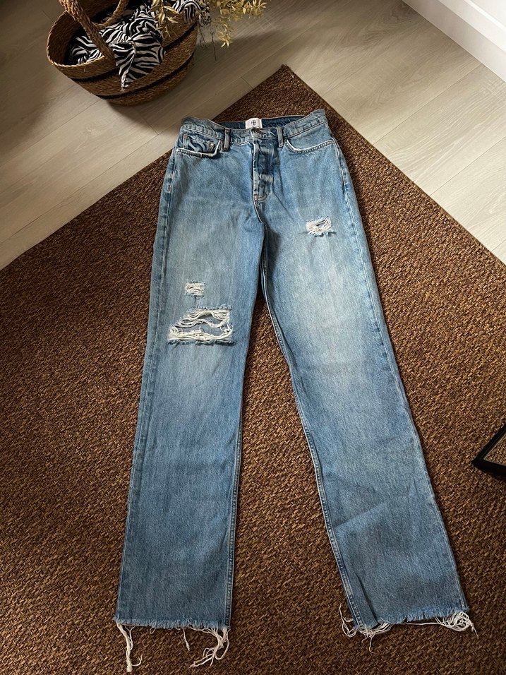 Kadın Bol Kesim Midi Boy Kot Pantolon - Görsel 4