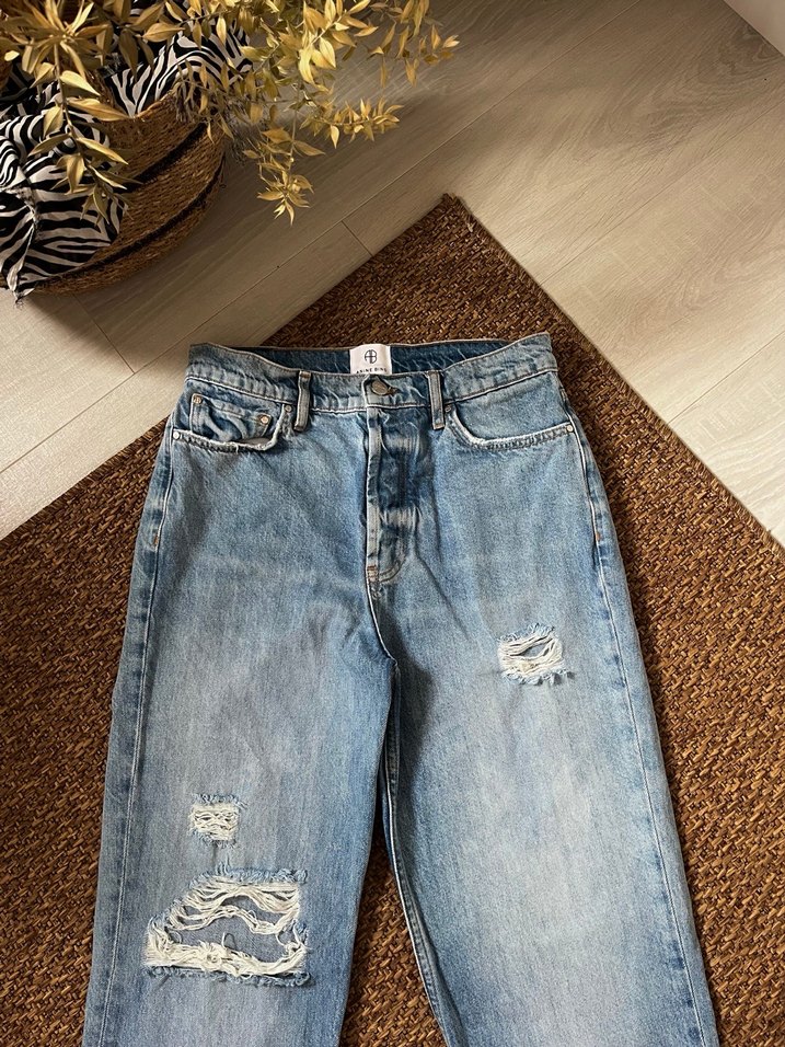 Kadın Bol Kesim Midi Boy Kot Pantolon - Görsel 5