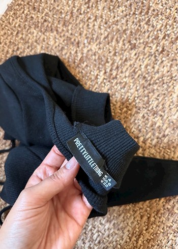 Siyah Kadın Boğazlı İnce Triko Kazak - Görsel 3