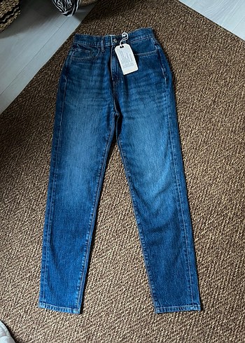 Düğmeli Regular Fit Denim Kadın Pantolon - Görsel 4