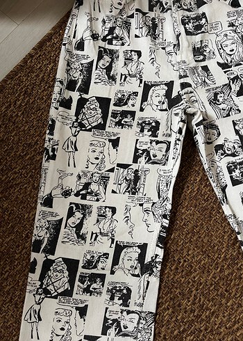 Baskılı Beyaz Kadın Midi Jean - Görsel 4