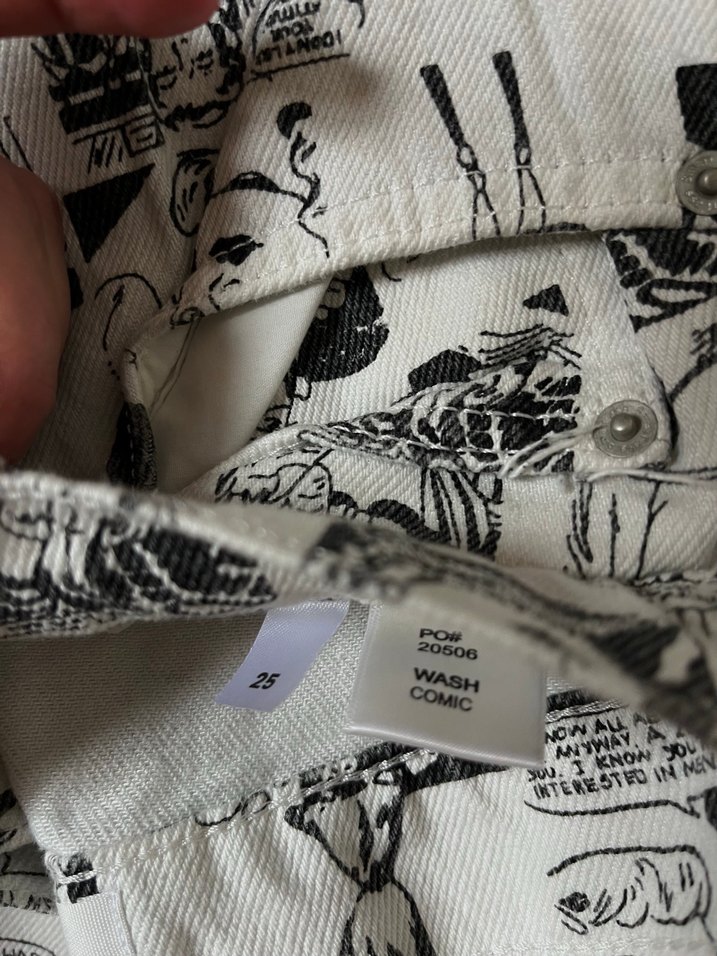 Baskılı Beyaz Kadın Midi Jean - Görsel 5