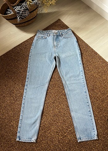 Bej Normal Boy Minimalist Kadın Denim Pantolon - Görsel 3