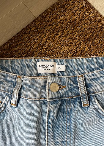 Bej Normal Boy Minimalist Kadın Denim Pantolon - Görsel 2