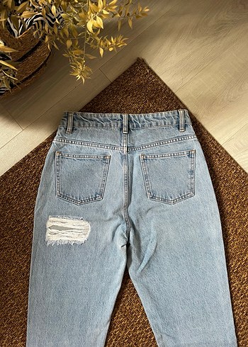 Bej Normal Boy Minimalist Kadın Denim Pantolon - Görsel 4