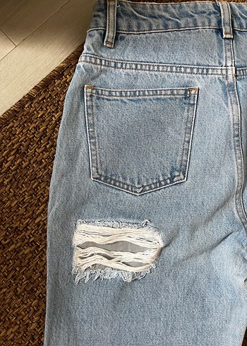 Bej Normal Boy Minimalist Kadın Denim Pantolon - Görsel 5