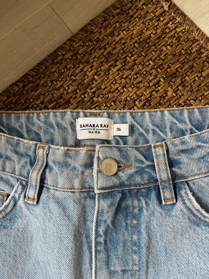 Bej Normal Boy Minimalist Kadın Denim Pantolon - Görsel 2