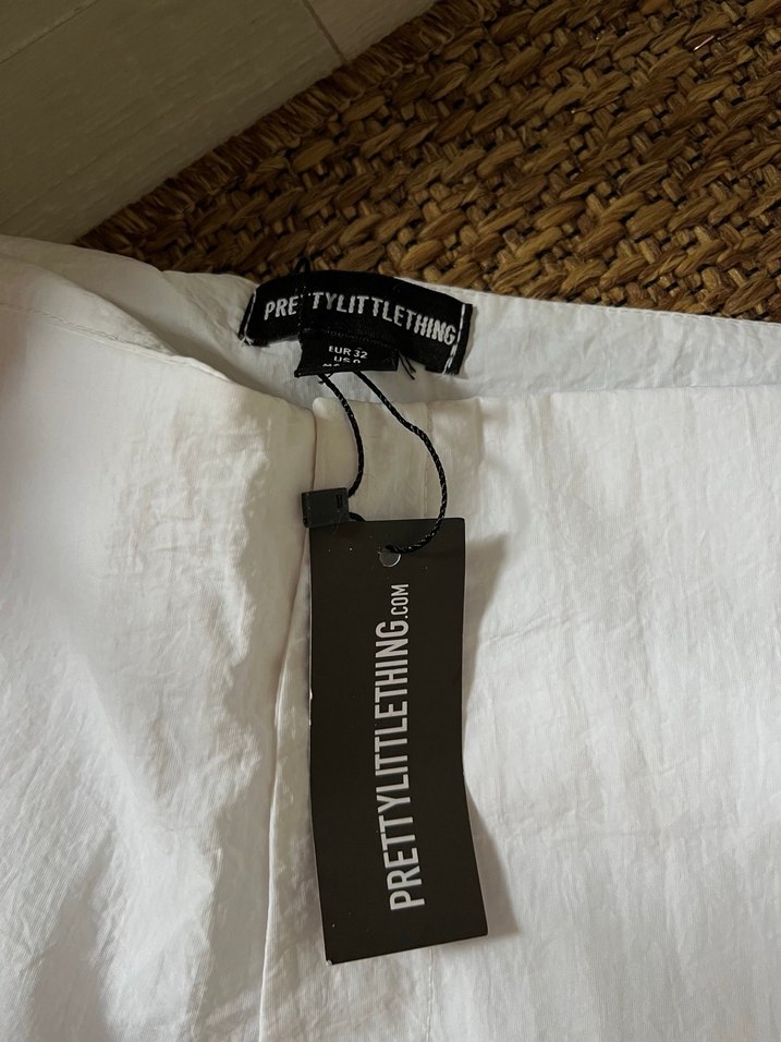 Beyaz Keten Salaş Midi Kadın Pantolon - Görsel 4