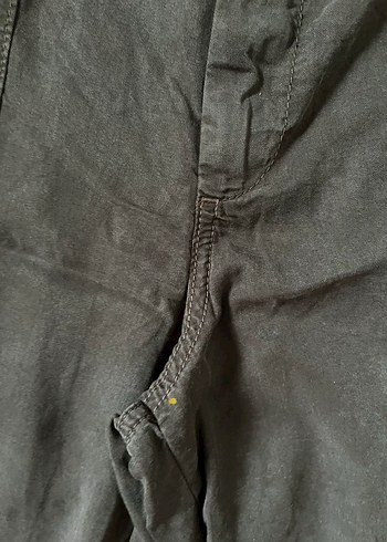 Kadın Kahverengi Keten Kemerli Midi Pantolon - Görsel 5