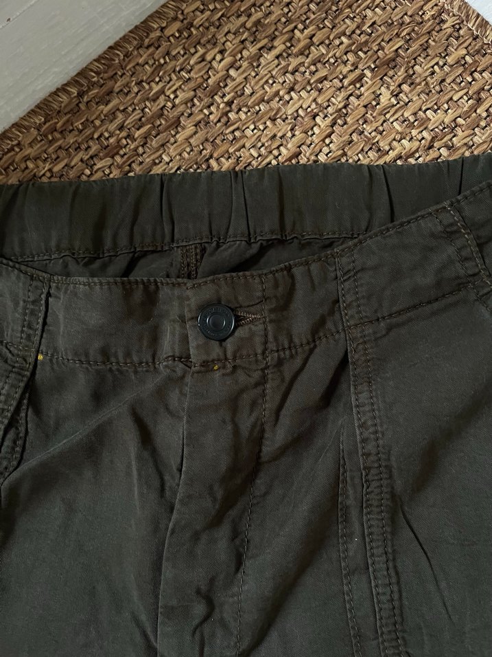 Kadın Kahverengi Keten Kemerli Midi Pantolon - Görsel 4