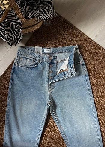 Kadın Mavi Denim Midi Boy Jean - Görsel 4