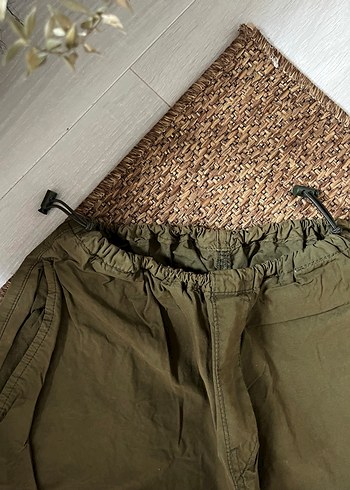 Kahverengi Kemerli Bol Kesim Keten Kadın Pantolon - Görsel 3