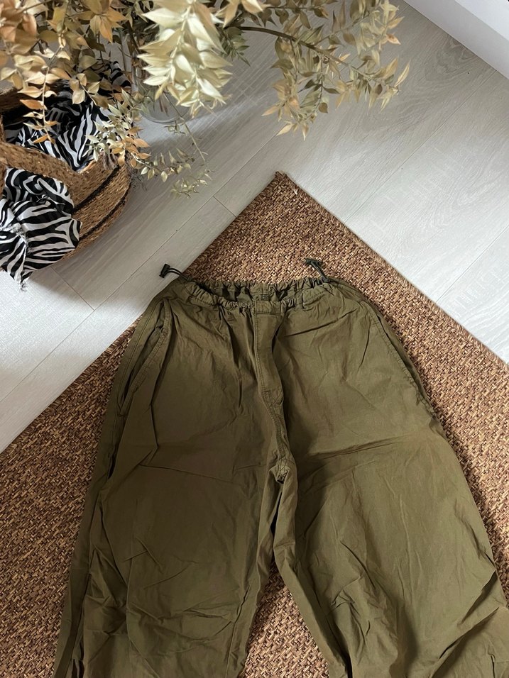 Kahverengi Kemerli Bol Kesim Keten Kadın Pantolon - Görsel 2