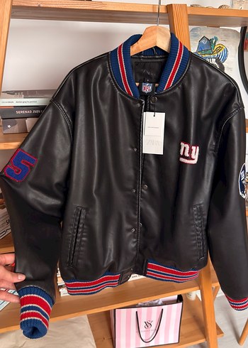 Siyah Kadın Deri Spor Ceket - Görsel 4