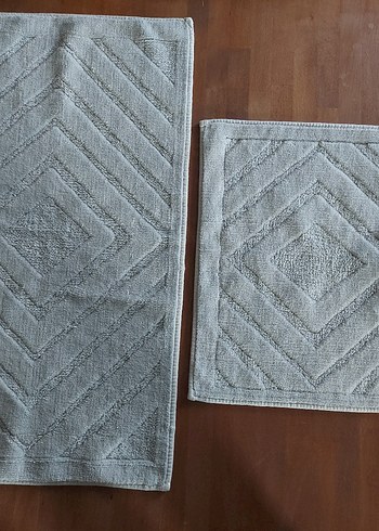 Diğer Nakışlı Gri Banyo Paspası Seti