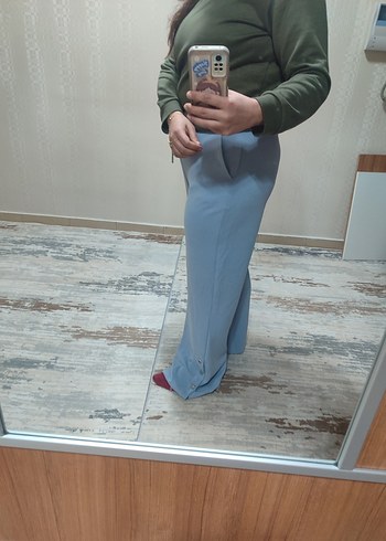 Mavi Kadın Pamuklu Rahat Eşofman Altı - Görsel 5