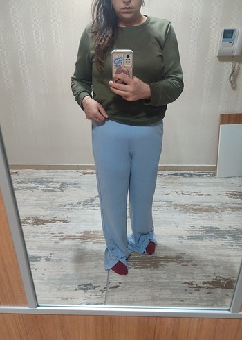 Mavi Kadın Pamuklu Rahat Eşofman Altı - Görsel 6