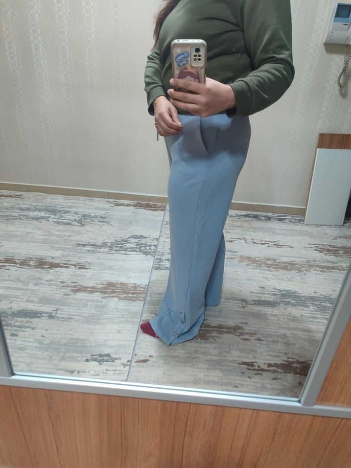 Mavi Kadın Pamuklu Rahat Eşofman Altı - Görsel 5