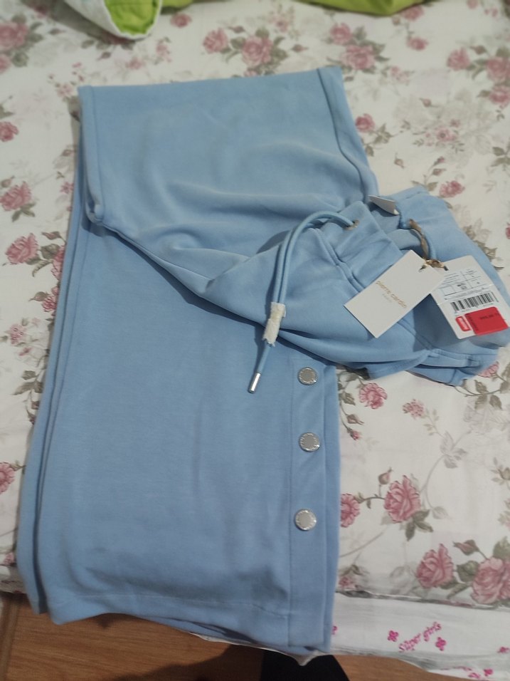 Mavi Kadın Pamuklu Rahat Eşofman Altı - Görsel 2