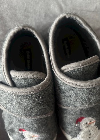 Gri Erkek Çocuk kardan adamlı panduf ayakkabı yeni yıl - Görsel 3