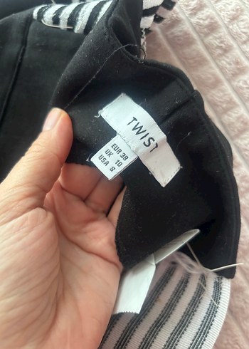 Siyah Elastik Belli tayt - Görsel 3