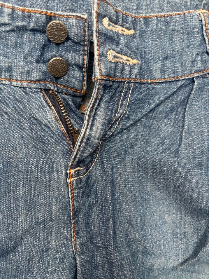 Kadın Mavi Kot Şort Bel Detaylı - Görsel 2