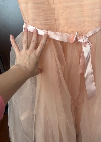 Kız Çocuk Bej Piliseli Tül Elbise mezuniyet/düğün - Görsel 7